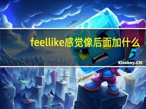 feel like感觉像后面加什么