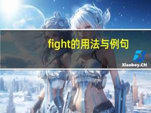 fight的用法与例句