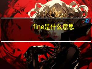 fine是什么意思（关于fine是什么意思的介绍）