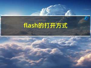 flash的打开方式（flash打开方式）