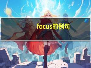 focus的例句