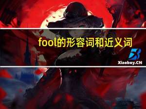 fool的形容词和近义词