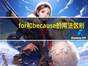 for和because的用法区别