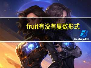 fruit有没有复数形式