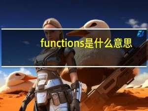 functions是什么意思