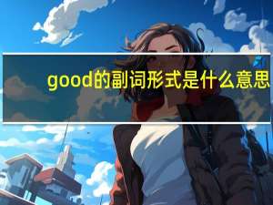 good 的副词形式是什么意思