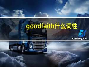 good faith什么词性（good faith什么意思啊）