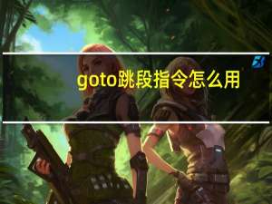 goto跳段指令怎么用