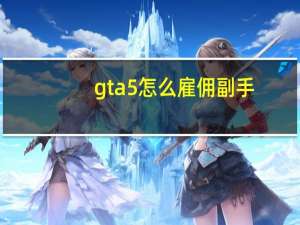 gta5怎么雇佣副手