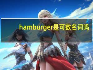 hamburger是可数名词吗