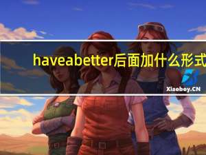 have a better后面加什么形式