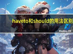haveto和should的用法区别