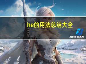 he的用法总结大全