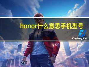 honor什么意思手机型号（honor什么意思）