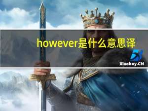 however是什么意思译