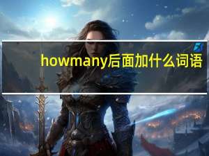 how many后面加什么词语