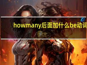 how many后面加什么be动词