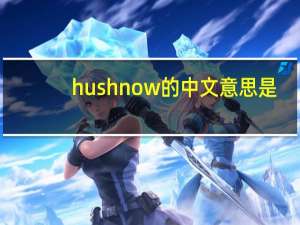 hushnow的中文意思是