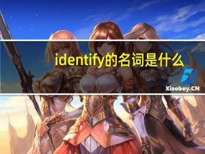 identify的名词是什么