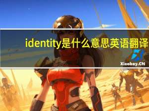 identity是什么意思英语翻译（identity是什么意思）