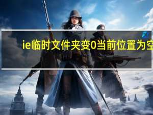 ie临时文件夹变0 当前位置为空（ie临时文件）