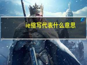 ie缩写代表什么意思
