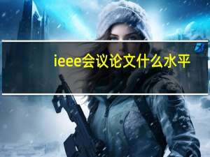 ieee会议论文什么水平