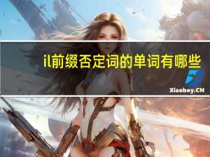 il前缀否定词的单词有哪些