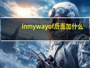 in my way of后面加什么