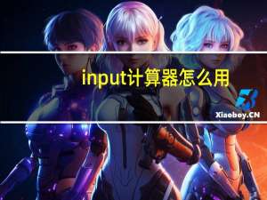 input计算器怎么用