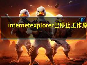 internet explorer已停止工作原因（internet explorer已停止工作）