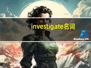 investigate名词