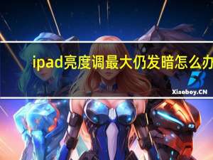 ipad亮度调最大仍发暗怎么办