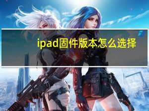 ipad固件版本怎么选择