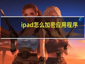ipad怎么加密应用程序