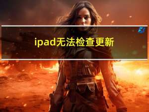 ipad无法检查更新