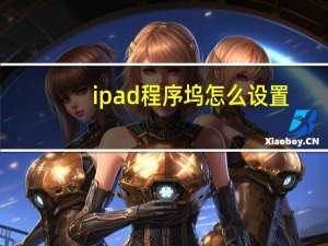 ipad程序坞怎么设置