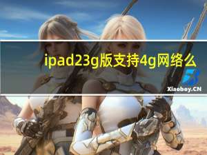 ipad23g版支持4g网络么（ipad23g）