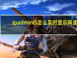ipad mini5怎么实时显示网速（ipad网速显示的方法）
