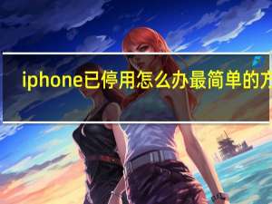 iphone已停用怎么办最简单的方法（iphone已停用怎么办）