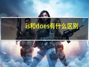 is和does有什么区别