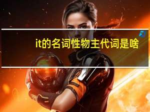 it的名词性物主代词是啥