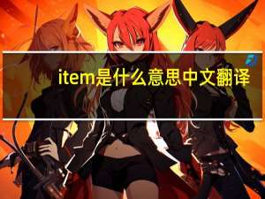 item是什么意思中文翻译（ltem是什么意思）
