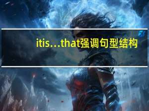 it is…that强调句型结构