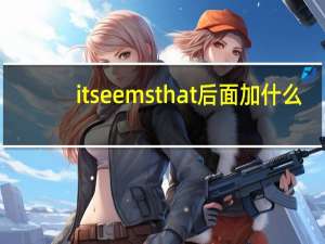 it seems that后面加什么