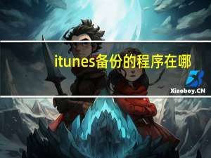 itunes备份的程序在哪