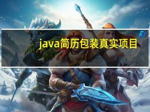 java简历包装真实项目