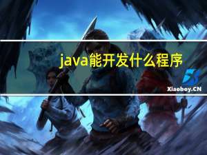 java能开发什么程序