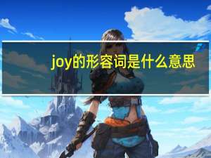 joy的形容词是什么意思