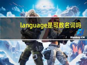 language是可数名词吗